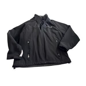 Women XL Black Jacket Shell Outer Fleece Inner comfort soft zip pockets sport